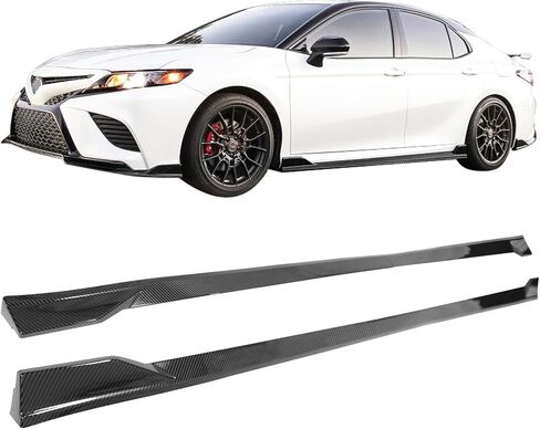 Ikon Motorsports ، التنانير الجانبية متوافقة مع 2018-2024 Toyota Camry Se Xse ، TRD Gloss Black Pp Polplypylene Side Extensions Line Protector Rocker Plant Left Left ، 2019 2020 in Saudi Arabia