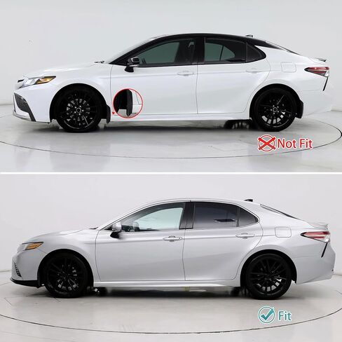 Ikon Motorsports ، التنانير الجانبية متوافقة مع 2018-2024 Toyota Camry Se Xse ، TRD Gloss Black Pp Polplypylene Side Extensions Line Protector Rocker Plant Left Left ، 2019 2020 in Saudi Arabia