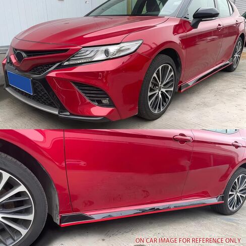 Ikon Motorsports ، التنانير الجانبية متوافقة مع 2018-2024 Toyota Camry Se Xse ، TRD Gloss Black Pp Polplypylene Side Extensions Line Protector Rocker Plant Left Left ، 2019 2020 in Saudi Arabia