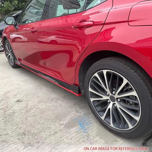 Ikon Motorsports ، التنانير الجانبية متوافقة مع 2018-2024 Toyota Camry Se Xse ، TRD Gloss Black Pp Polplypylene Side Extensions Line Protector Rocker Plant Left Left ، 2019 2020 in Saudi Arabia