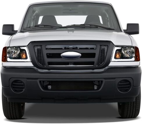 7422448582543 Compatible With 2001-2011 Ford Ranger Switchback Sequential LED Strip Bar Black Housing Headlights With Signal Corner Lamps Amber Reflector 4-Pieces Design in Saudi Arabia