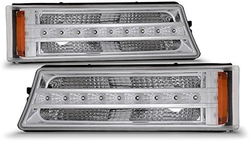 AKKON - For 2003-2006 Chevy Silverado Avalanche 1500 2500 3500 Amber Black LED Bumper Turn Signal Lights Pair in Saudi Arabia