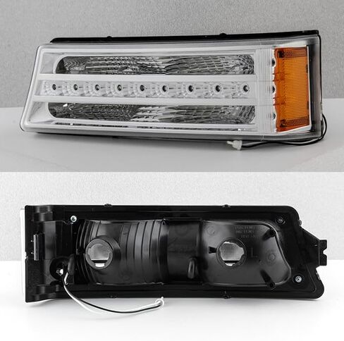 AKKON - For 2003-2006 Chevy Silverado Avalanche 1500 2500 3500 Amber Black LED Bumper Turn Signal Lights Pair in Saudi Arabia