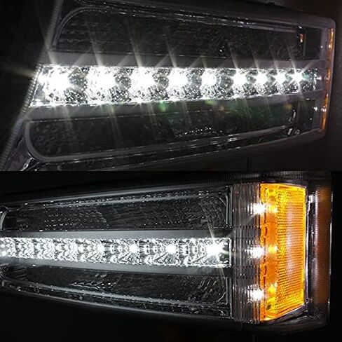 AKKON - For 2003-2006 Chevy Silverado Avalanche 1500 2500 3500 Amber Black LED Bumper Turn Signal Lights Pair in Saudi Arabia