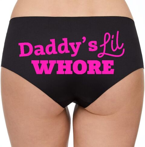 Daddy's Lil Whore Funny Woman Fetish Underwear Thong, Spandex, Booty Shorts Panties in Saudi Arabia