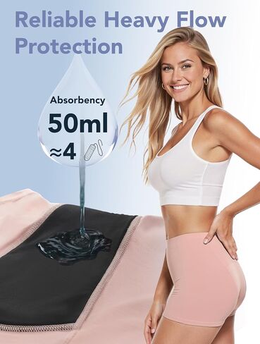 TIICHOO Incontinence Underwear for Women Washable Leak Proof Boxers Bladder Protective Boyshorts 5 Pack in Saudi Arabia