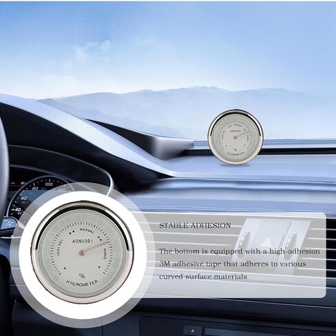 Dashboard Clock Stick on | Car Temperature Humidity Meter - Automotive Vent Clocks for Outdoor Camping RVs Vehicles Boats Home in Saudi Arabia