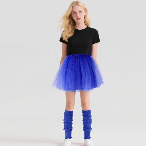 Short Tutu Skirt Leg Warmers Knit Long Socks for Women Adult 80s 90s Party Costume Accessories Halloween in Saudi Arabia