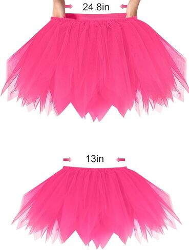 تنورة تول توتو تمزيقها للنساء المراهقات ذات الطبقات القصيرة الباليه الباطن المرن الخصر الهالوين زي الثمانينات. in Kuwait