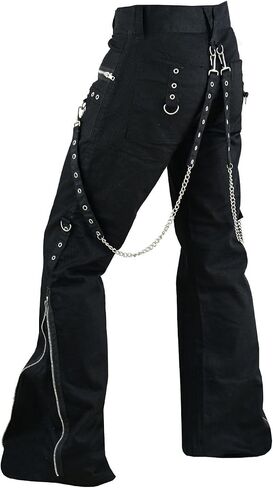Women's Chains Black Rhinestones Gothic Punk Emo Pants Straps Baggy Pants/USA in Saudi Arabia