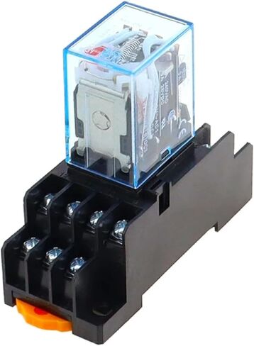 MY2NJ Power Relay with Socket Base, AC 220-240V, 8 Pin DPDT, 5A Rating, Black and Clear Blue (DC 12V MY4NJ) in Saudi Arabia