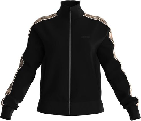 GUESS Women's Britney Full Zip Sweatshirt, Jet Black in Saudi Arabia