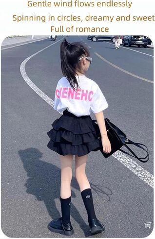 تنانير الفتيات الصغيرات مع شورتات تحتها ، تنانير سكوتر كشكش من 3 طبقات للفتيات in Kuwait