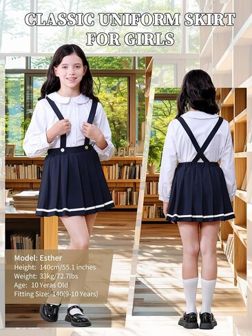 Lolanta Girls Plateed Skirt Kids Skirdender Uniform Skort Skort Skort Comple in Kuwait