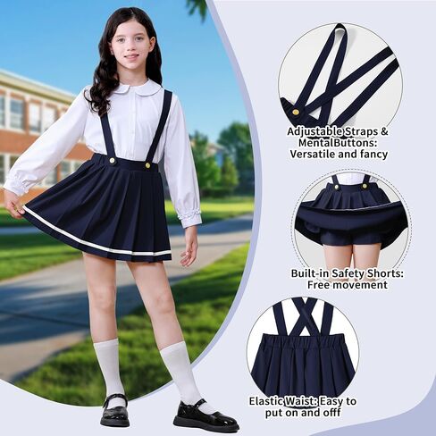 Lolanta Girls Plateed Skirt Kids Skirdender Uniform Skort Skort Skort Comple in Kuwait