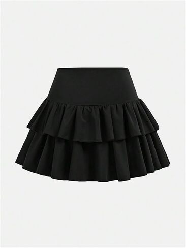 SOLY HUX Girl's High Waisted Ruffle Short Tennis Skirts Skort Skater Golf Skirt with Shorts Underneath in Saudi Arabia