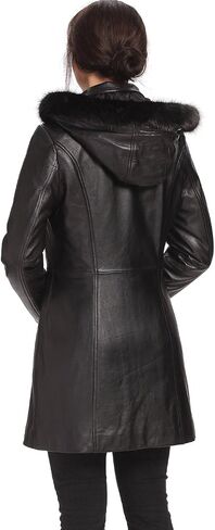 BGSD Women Irene Hooded Lambskin Leather Parka Coat (Also available in Plus Size & Petite) in Saudi Arabia