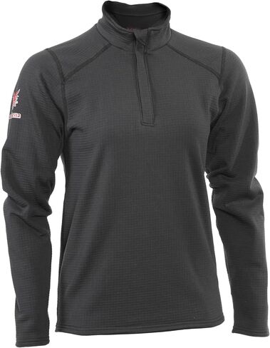 Drifire Women's FR Grid 1/4 Zip Cat 2 Flame Resistant 4-Way Stretch Fleece Black in Saudi Arabia
