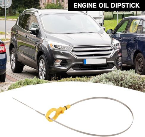 Engine Oil Dipstick - Compatible for Ford Fusion S, SE 2.5L L4 - Gas 2013-2016 | Stainless Steel & Yellow ABS Handle | Replaces CV6Z6750A in Saudi Arabia