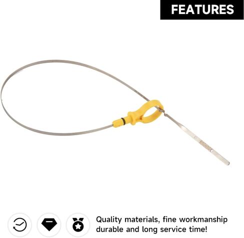 Engine Oil Dipstick - Compatible for Ford Fusion S, SE 2.5L L4 - Gas 2013-2016 | Stainless Steel & Yellow ABS Handle | Replaces CV6Z6750A in Saudi Arabia
