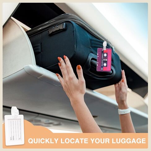 GTOTd Retro Cassette Kids Funny Luggage Tags（4 Pack） Cute Cruise Essentials Supplies Gifts Merch for Baggage Tags Air Travel Suitcases Identifiers Labels Name ID Tag for Women Men Teens in Saudi Arabia