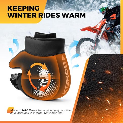 ROCKBROS Motorcycle Mittens - Cold Weather Windproof Handlebar Warmer for Men (1 Pair/ 2 pcs) in Saudi Arabia