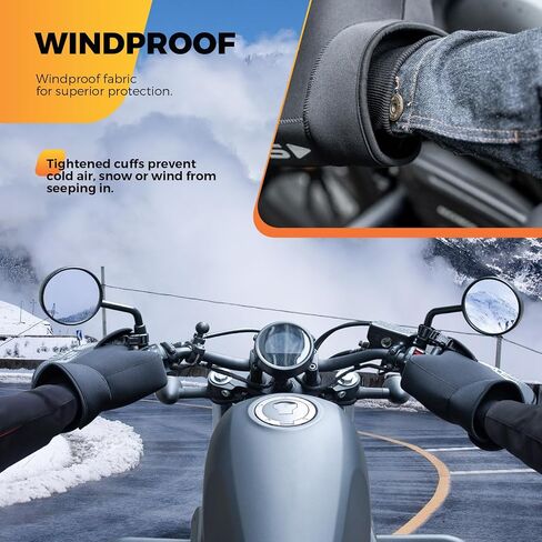 ROCKBROS Motorcycle Mittens - Cold Weather Windproof Handlebar Warmer for Men (1 Pair/ 2 pcs) in Saudi Arabia