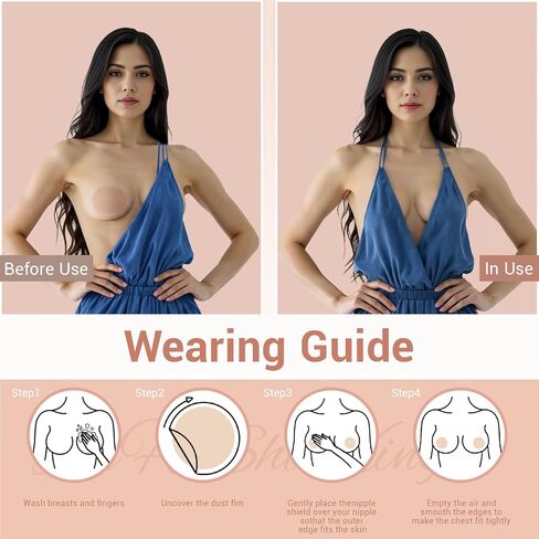 2 Pairs Nipple Covers Reusable Sticky Pasties, Ultra Thin Invisible Seamless nipple pasties for Women Dress in Saudi Arabia