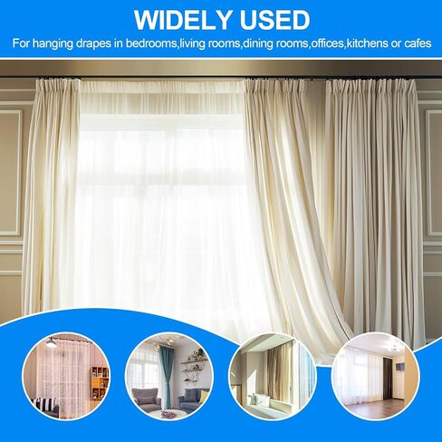 30 PCS Black Openable Curtain Rings with Eyelets, 1.25 Inch Metal Eyelet Drapery Rings for Hanging Pinch Curtain Pin Drape Hooks, Fits Up to 1.0 Inch Rod in Saudi Arabia
