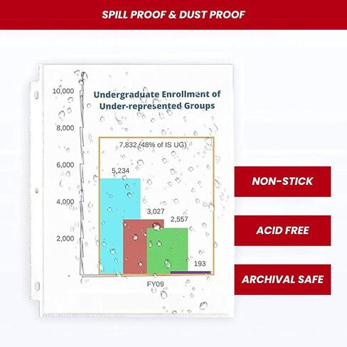 Office Werks 250 Sheet Protectors, 8.5 X 11 Inch Clear Page Protectors for 3 Ring Binder, Plastic Sheet Sleeves Protectors, Durable Top Loading Paper Protector with Reinforced Holes, Archival Safe in Kuwait