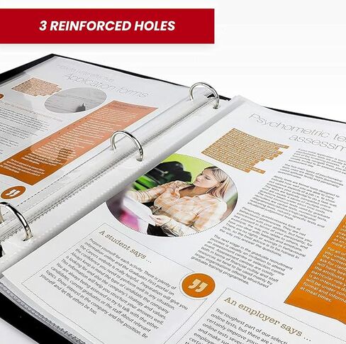 Office Werks 250 Sheet Protectors, 8.5 X 11 Inch Clear Page Protectors for 3 Ring Binder, Plastic Sheet Sleeves Protectors, Durable Top Loading Paper Protector with Reinforced Holes, Archival Safe in Kuwait