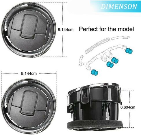 4pcs Dashboard a C Heater Air Vent Louver for Ford for Lobo 2009-2014 for F150 2009-2014 Left Right Front Center 3.6 in. Width-Length 9L3Z19893CA 9L3Z-19893- in Saudi Arabia