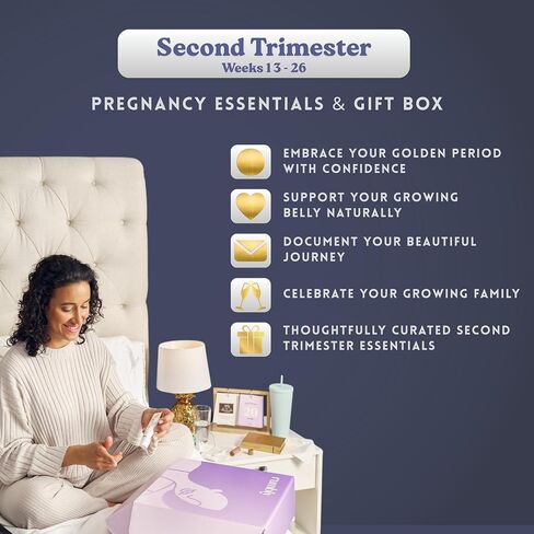 2nd Trimester Mom-to-Be Essentials Box - Gift for Expecting Moms - Care Package with Essential New Mommy Items & Pregnancy Must-Haves - Perfect for Celebrating Motherhood & Welcoming New Life in Saudi Arabia