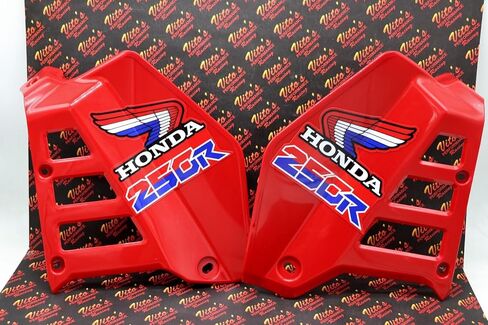 Radiator Shrouds tank plastic guards fits Honda ATC250R 1985 1986 RED + sticker kit in Saudi Arabia