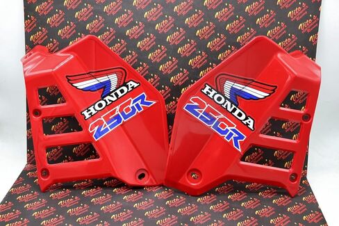 Radiator Shrouds tank plastic guards fits Honda ATC250R 1985 1986 RED + sticker kit in Saudi Arabia