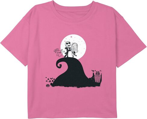 Disney Girls' Jack Sally Zero Night Boxy Crop Tee in Saudi Arabia