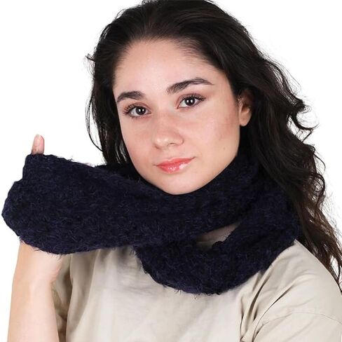 Handmade Black Infinity Scarf Cozy Chunky Knit Acrylic Wrap, Versatile 3-Way Wear, Warm & Stylish Unisex Winter Accessory for Women & Men (yellow) in Saudi Arabia