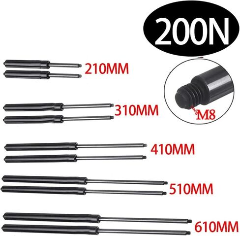 2pcs 200n 10mm strut bars spring hood 210-610mm m8 LOD ROD ROUD LIFT for rv bed window caravans (200n 510mm) in Saudi Arabia