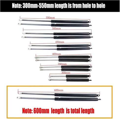 2pcs 600N 300-600mm Car Struts Bonnet Hood Trunk Tailgate Shock Lift Strut Support Bar Spring Bus Bed Truck Boat Window(300mm) in Saudi Arabia