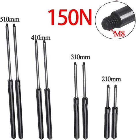 2pcs 210-510mm 150n قضبان Strut Strut Spring M8 LOVE ROD ROUD LIFT لـ RV Bed Window Caravans (510mm) in Saudi Arabia