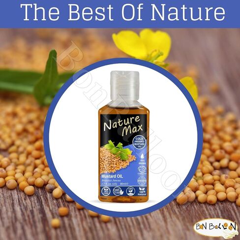 Nature Max Mustard Oil Essential Oils Pure Natural Undiluted Pure for Hair Skin Food & Kitchen Care Cold Pressed Premium (1Pack = 2.70 oz / 80 ml) زيت الخردل in Saudi Arabia