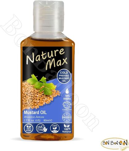 Nature Max Mustard Oil Essential Oils Pure Natural Undiluted Pure for Hair Skin Food & Kitchen Care Cold Pressed Premium (1Pack = 2.70 oz / 80 ml) زيت الخردل in Saudi Arabia