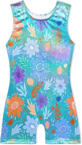 Gymnastics Leotards for Girls Shiny Toddler Biketard Unitard Dinosaur Shiny Rainbow Unicorn One Piece Tumbling Outfits in Saudi Arabia
