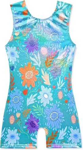 Gymnastics Leotards for Girls Shiny Toddler Biketard Unitard Dinosaur Shiny Rainbow Unicorn One Piece Tumbling Outfits in Saudi Arabia
