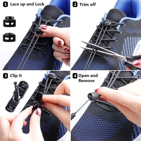 Elastic Shoe Laces, No Tie Shoe Laces Tieless for Adults, Elderly, One Size Fit All in Saudi Arabia