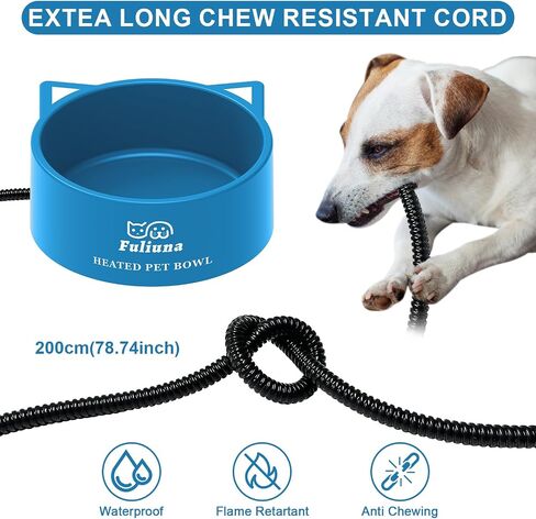 Large Heated Water Bowl, Outdoor Heated Dog Bowl with Chew Resistant Power Cord, Thermal Bowl Provide Drinkable Water in Winter, Heated Pet Bowl for Dog Cat Rabbit Chicken Duck Grey0.85 Gal in Saudi Arabia