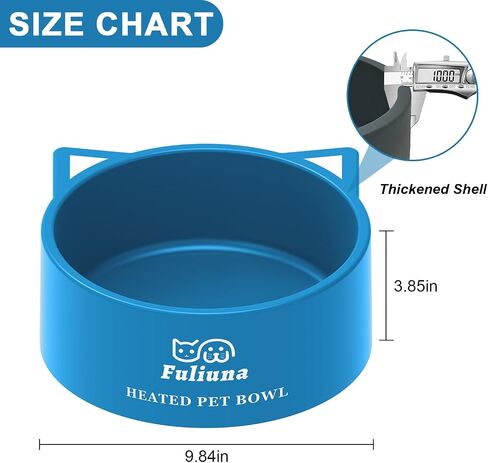 Large Heated Water Bowl, Outdoor Heated Dog Bowl with Chew Resistant Power Cord, Thermal Bowl Provide Drinkable Water in Winter, Heated Pet Bowl for Dog Cat Rabbit Chicken Duck Grey0.85 Gal in Saudi Arabia