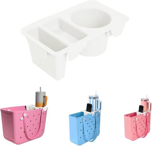 Bogg Bag Topper Tray Accessory Fits Medium, Bitty & Large Sizes Phone Holder, Divider & Organizer for Bogg Tote Bags（White） in Saudi Arabia