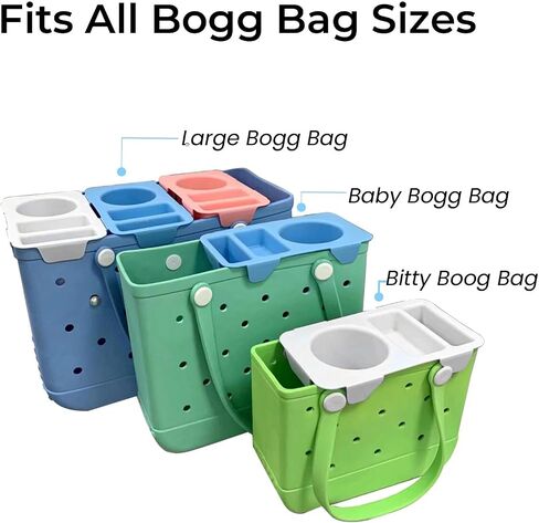 Bogg Bag Topper Tray Accessory Fits Medium, Bitty & Large Sizes Phone Holder, Divider & Organizer for Bogg Tote Bags（White） in Saudi Arabia
