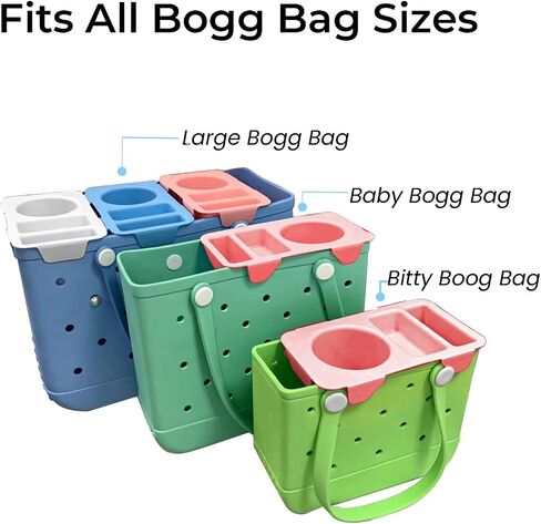 Bogg Bag Topper Tray Accessory Fits Medium, Bitty & Large Sizes Phone Holder, Divider & Organizer for Bogg Tote Bags（White） in Saudi Arabia